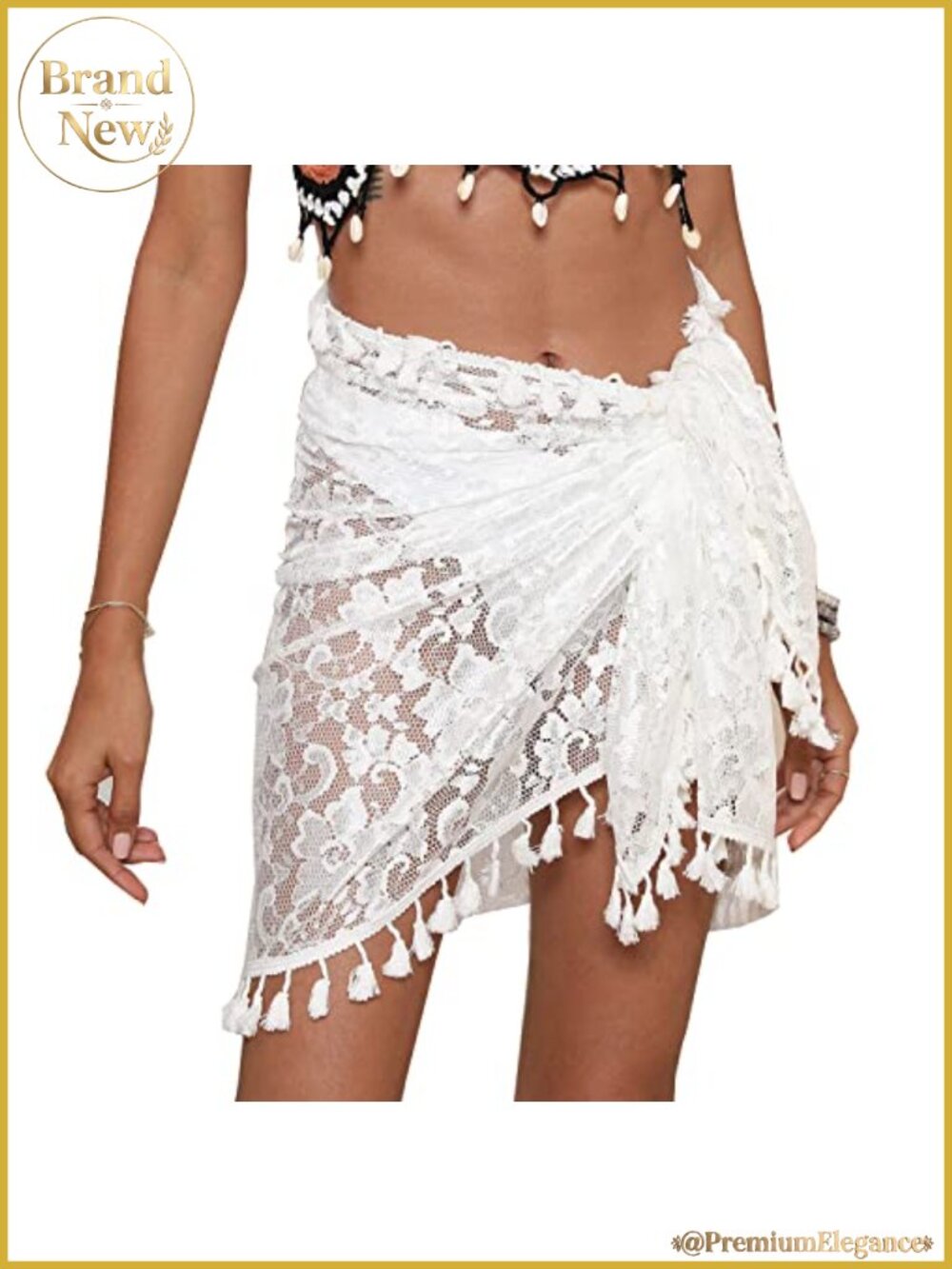 Women Sexy Lace Sarong Swimsuit Coverup Beach Wrap Skirt Bikini Cover Ups
